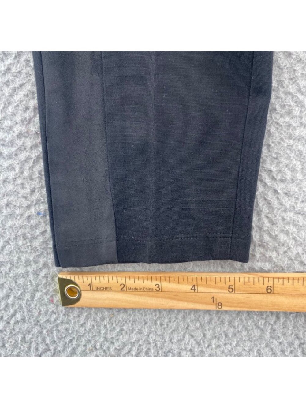 Lafayette 148 Pants Womens Small Black Stretch Knit Faux Suede Side Seam Hi Rise - Picture 11 of 12